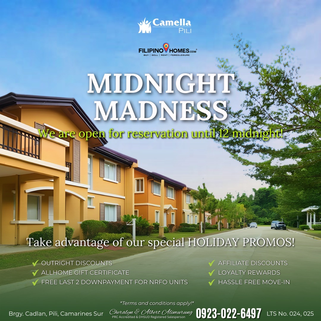 Midnight Madness Promo Camella Pili in Bicol — real estate listing image 1